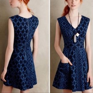 NWT Anthropologie Tracy Reese Printed Denim Frock